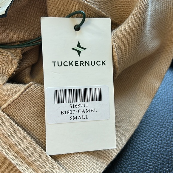 TUCKERNUCK Knit Kimberly Sweater Camel High Neckline Drop Shoulder Sz S NEW - Picture 10 of 13